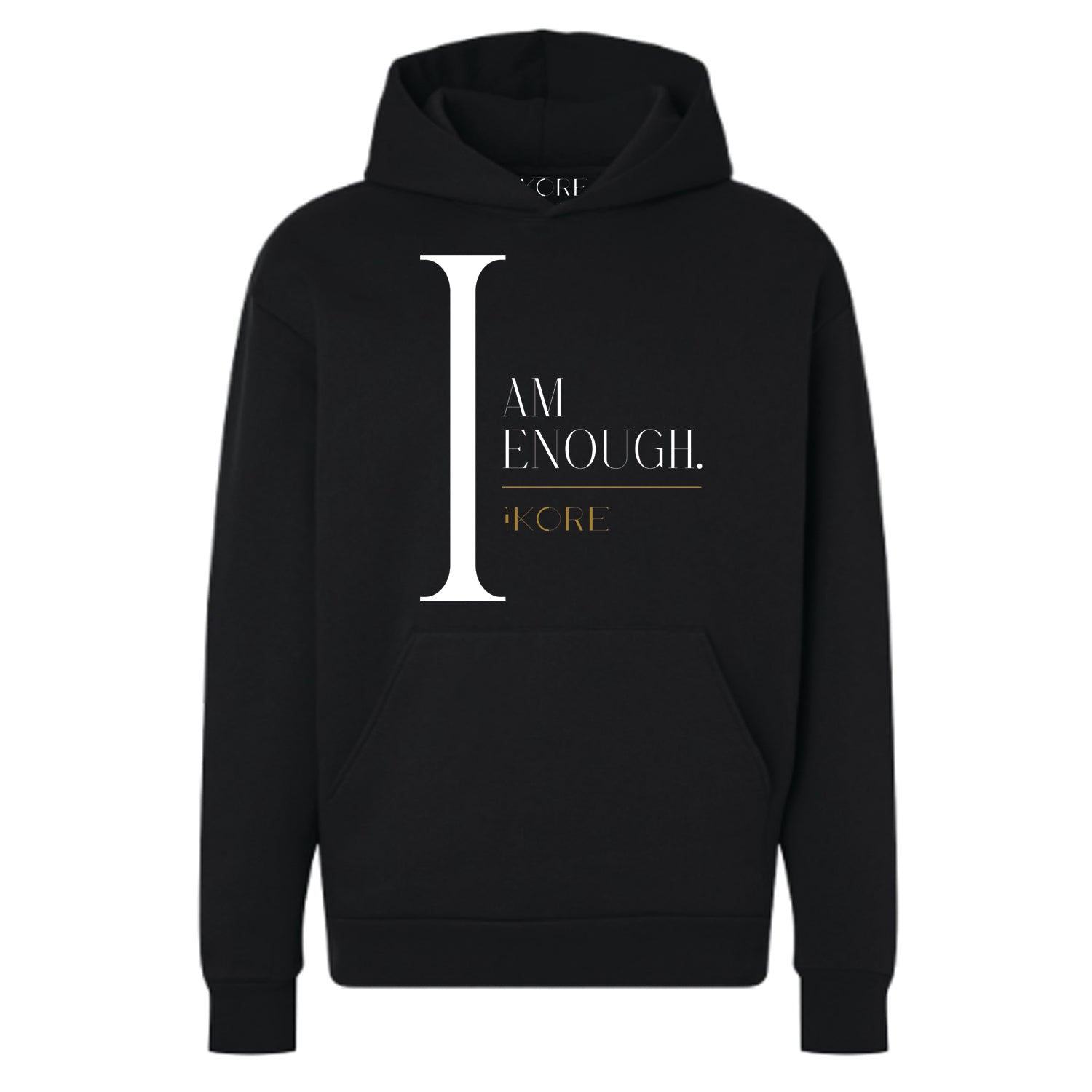 "I Am Enough" | Black Hoodie Unisex - The Harvest Collection