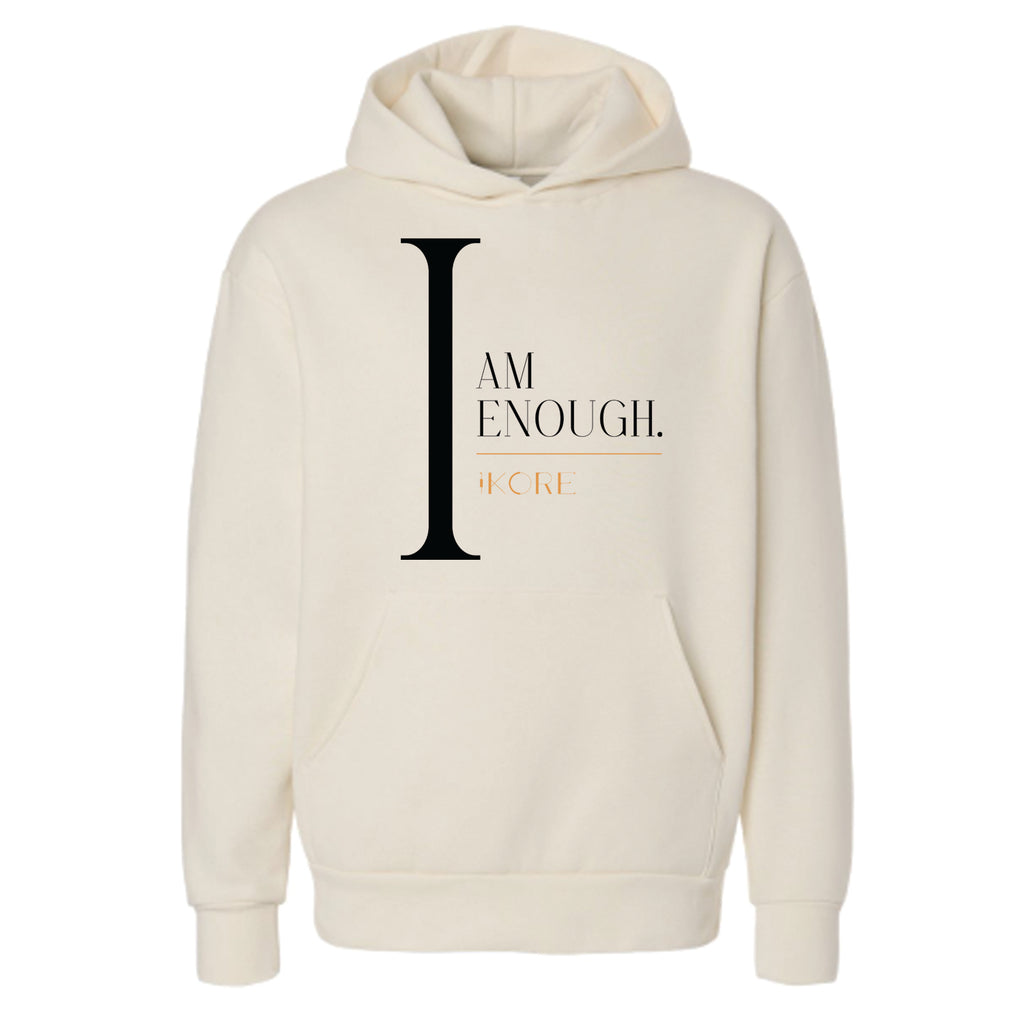 "I Am Enough" | Cream Hoodie Unisex - The Harvest Collection