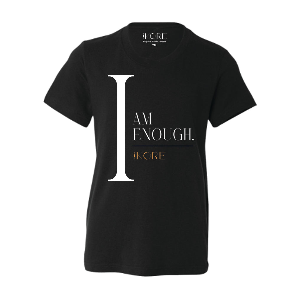 "I Am Enough" | Black T-shirt Youth - The Harvest Collection